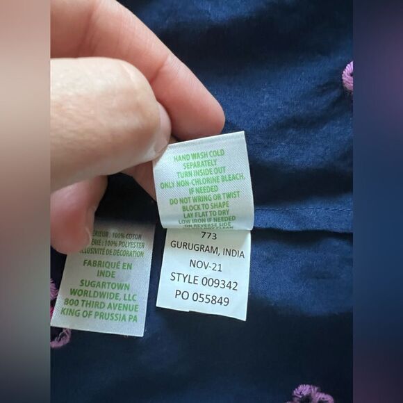 Lilly Pulitzer Jaeda Off the Shoulder Top in Navy - Size XSmall - Picture 8 of 12